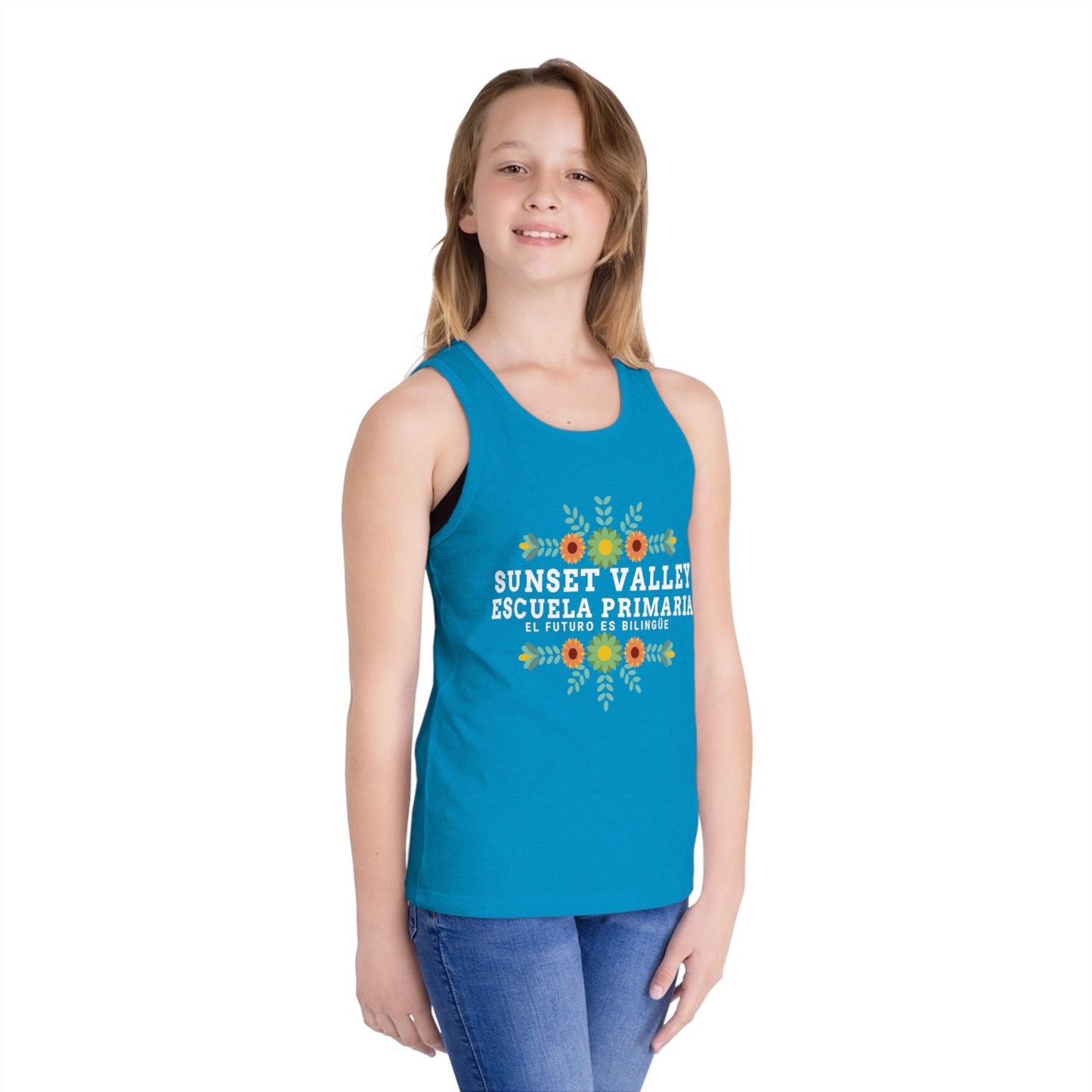 Kids Floral jersey tank top