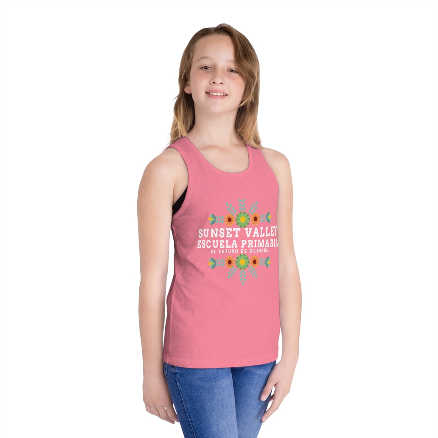 Kids Floral jersey tank top