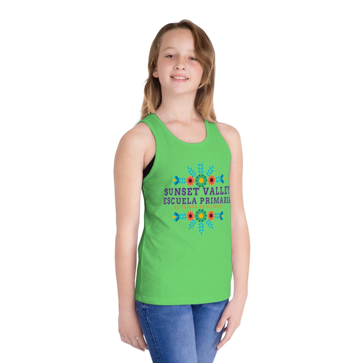 Kids Floral jersey tank top
