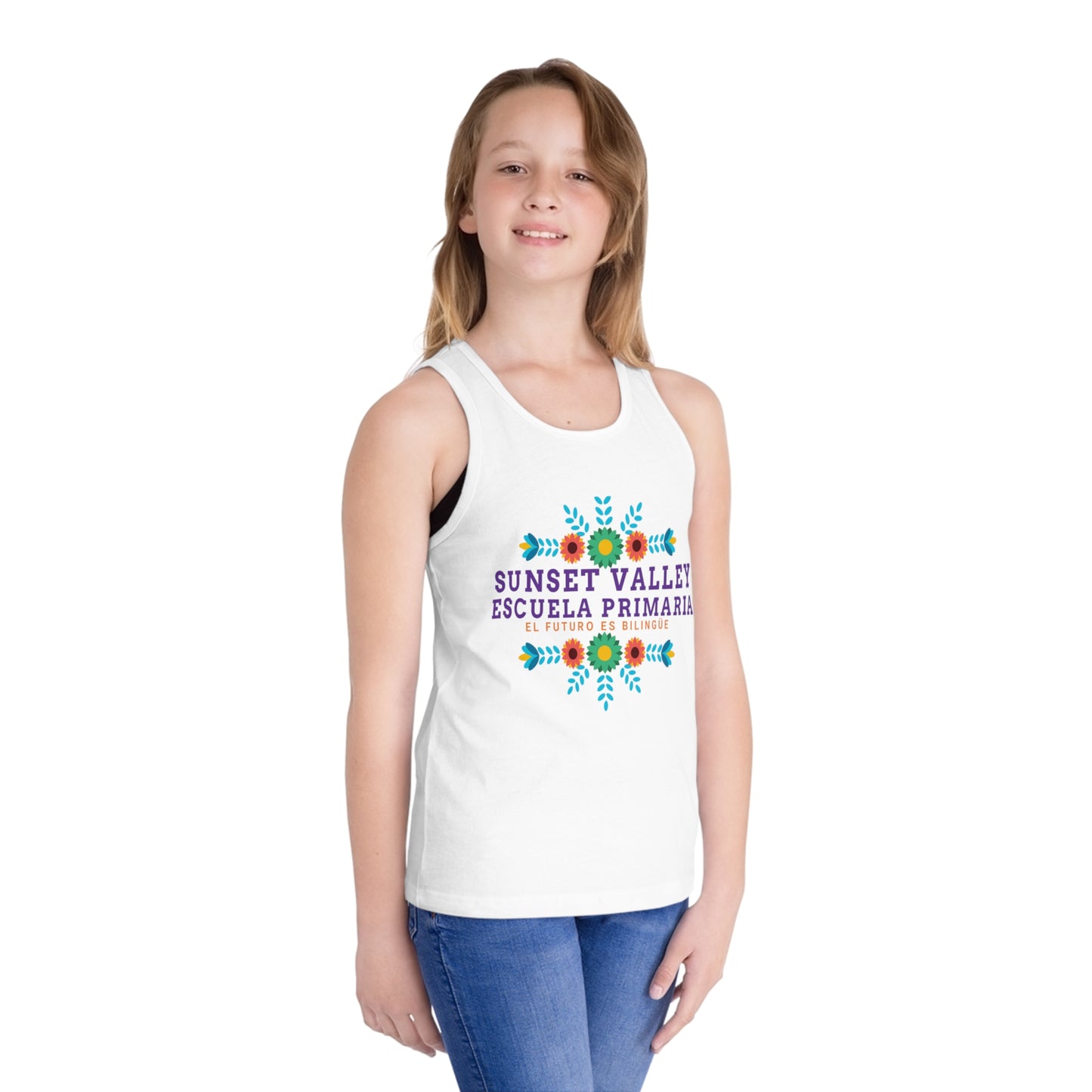 Kids Floral jersey tank top