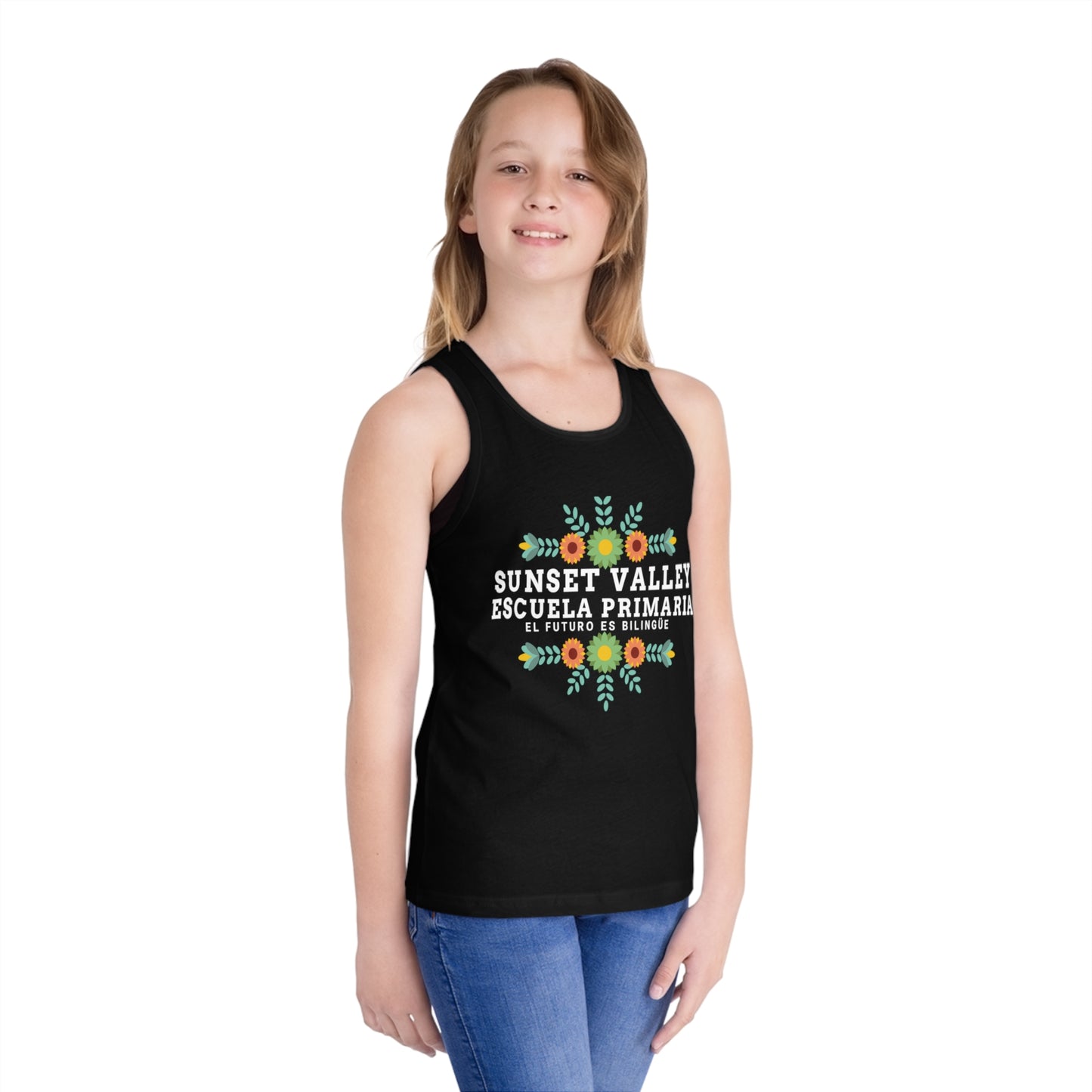 Kids Floral jersey tank top