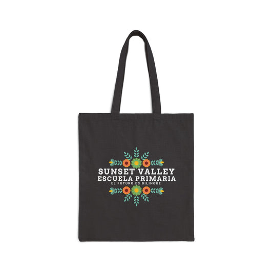 Floral cotton canvas tote bag