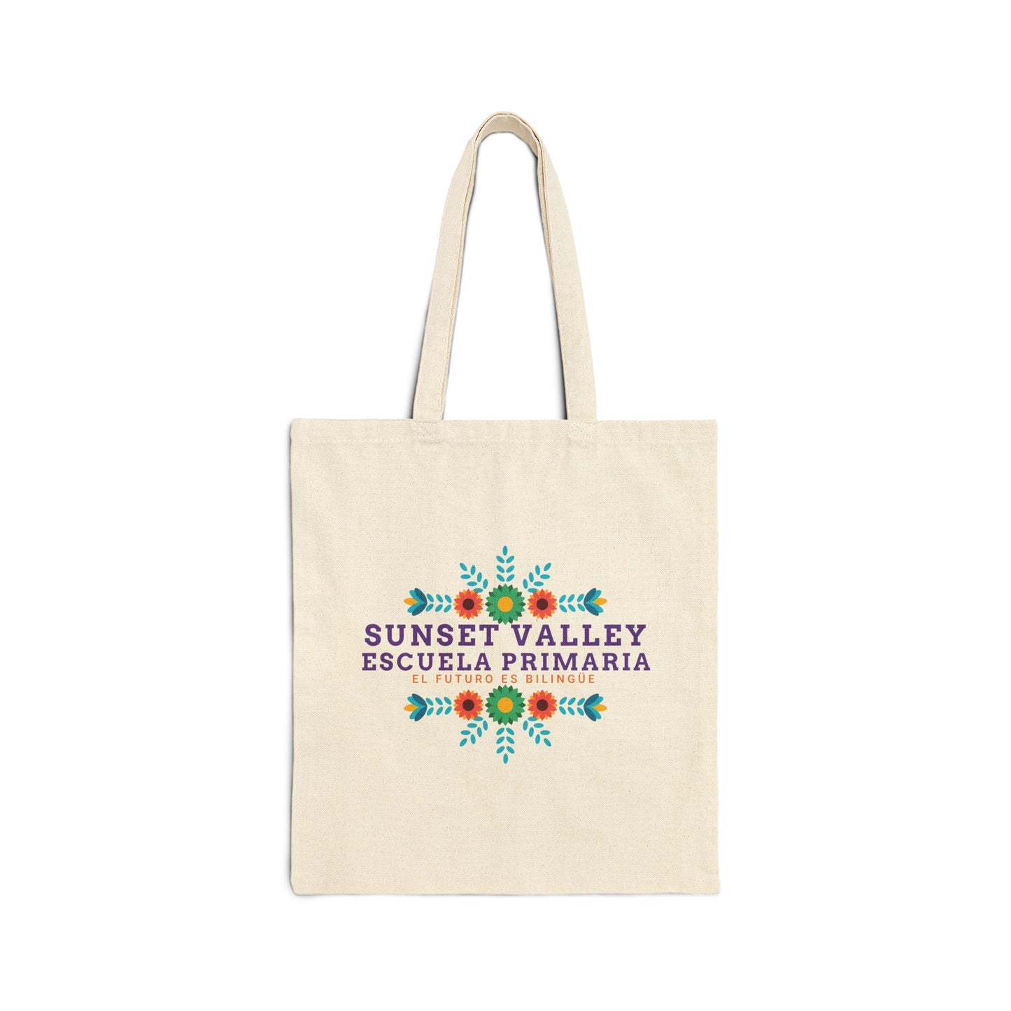 Floral cotton canvas tote bag